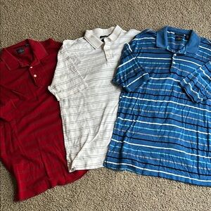 Dockers Golf Men's XL Polo Shirt Set - Red, White, and Blue